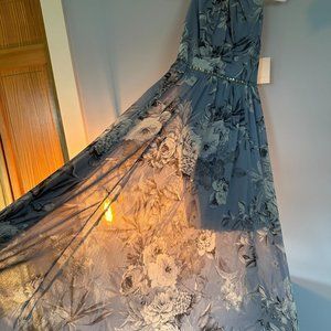 Sleeveless baby blue maxi dress